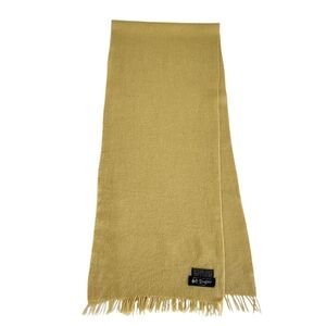 HOLT RENFREW Yellow Cashmere Wool Vintage Fringe Scarf one size